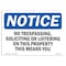 Signmission OSHA Notice Sign, 5" Height, 7" Width, No Trespassing Soliciting Or Loitering Sign, Landscape OS-NS-D-57-L-15015 - alternate 1